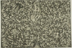 Ornamentales Panel mit zwei Liebenden von Israhel van Meckenem the younger
