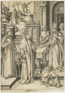 Hohepriester verweigert Joachims Opfer, ca. 1490-1500 von Israhel van Meckenem the younger