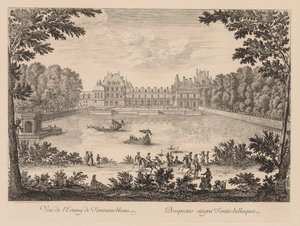 Ansicht des Teiches von Fontainebleau von Israël Silvestre