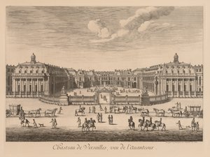 Ansicht des Schlosses von Versailles, gesehen vom Vorhof