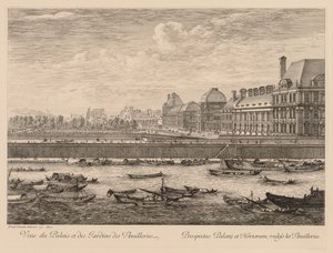 Ansicht des Palastes und der Gärten der Tuilerien, von der Quai-Seite von Israël Silvestre