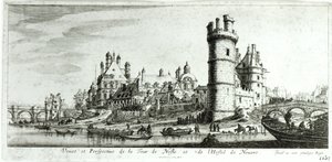 Perspektivische Ansicht des Tour de Nesle und des Hotel de Nevers von Israël Silvestre the Younger