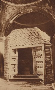 Das Baptisterium in der Markuskirche, Venedig, geschützt durch Sandsäcke, Erster Weltkrieg