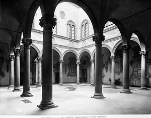 Hof des Palazzo Medici Riccardi, Florenz, Italien, ca. 1890 von Italian Photographer
