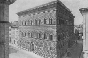 Florenz, Palazzo Strozzi (s/w Foto)