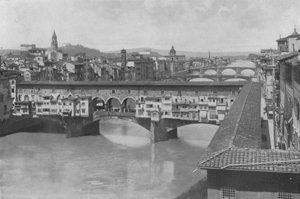 Florenz, Veduta dei tre Ponti (s/w Foto) von Italian Photographer