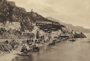 Neapel: Amalfi, Panorama (s/w Foto)