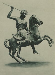 Römische Statue einer Amazone zu Pferd, gefunden in Herculaneum von Italian Photographer