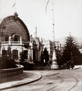 Der Eingang zur Kunstausstellung in Montecarlo, 1898, 25.02.1898 (s/w Foto) von Italian Photographer