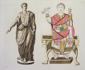 Ein römischer Senator und ein Beamter, aus Costumi dei Romani, ca. 1805-20 (Aquatinta) von Italian School