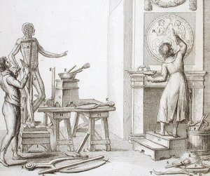 Das Atelier eines Bildhauers, um 1800