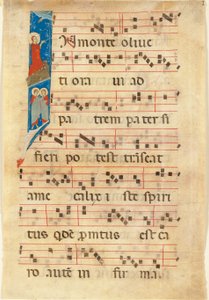 Agonie im Garten, historiierte Initiale I auf einem Blatt aus einem illuminierten Manuskript-Chorbuch von Italian School