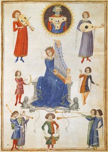 Allegorie der Musik, Manuskript V A Folio 27 aus dem Musik-Institut von Severin Boezio von Italian School