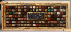 Italienische Marmortischplatte mit Lapislazuli-Panel