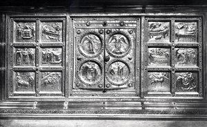 Rückseite des Wulvinius-Altars, geschenkt von Angilberto II im Jahr 835 von Italian School