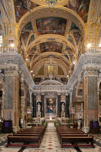 Barockkunst: Innenansicht der Jesuitenkirche des Heiligen Namens Jesu (Chiesa del Gesù) in Rom von Italian School
