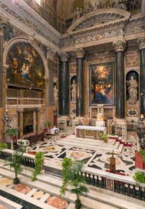 Barockkunst: Innenansicht der Jesuitenkirche des Heiligen Namens Jesu (Chiesa del Gesù) in Rom von Italian School