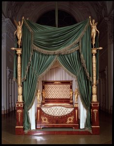 Bett von Carlo Ludovico di Borbone (Karl II. von Parma) hergestellt in der Region Lucca - Bett von Carlo II. di Parma (Karl II. von Bourbon-Parma) (1799-1883) aus Lucca-Manufakturen - Florenz, Palazzo Pitti