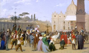 Segen von Pius IX vom Balkon des Petersdoms, ca. 1846-78