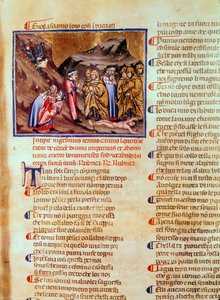 Canto XXIII Dante und Virgil im Kreis der Heuchler, mit Kaiphas am Boden gekreuzigt, aus der Göttlichen Komödie (Inferno), ca. 1313