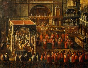 Zeremonie in der Basilika von San Marco in Venedig