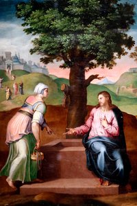Christus und die Samariterin am Brunnen. Zweite Hälfte des 16. Jahrhunderts. Anonym. Genua. Italien.