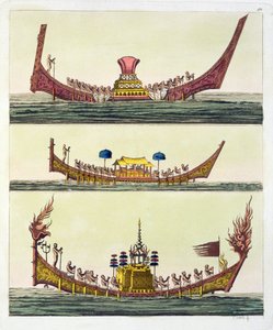 Cochin-chinesische Schiffe, Illustration aus Le Costume Ancien et Moderne von Giulio Ferrario, veröffentlicht ca. 1820er-30er Jahre von Italian School
