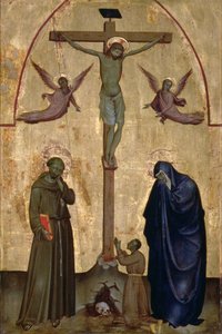 Kreuzigung mit St. Franziskus von Assisi und einem Stifter