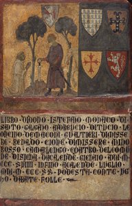 Don Stefano, Mönch von San Galgano, kniet vor St. Galgano von Italian School