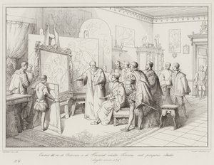 Heinrich III., König von Polen und Frankreich, besucht Tizian in seinem Atelier