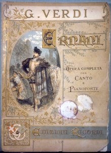 Ernani von Verdi, Umschlag für die Partitur für Gesang und Klavier, Mitte 19. Jahrhundert von Italian School