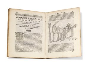 Erstausgabe von Aleottis Übersetzung von Heros Pneumatiken von Italian School