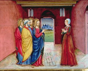 Fol.89v Christus warnt die Ehebrecherin, nicht mehr zu sündigen