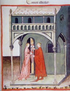 Sommerzimmer, Illustration aus Tacuinum Sanitatis Codex Vindobonensis