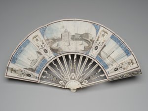 Faltfächer mit Ansichten der Denkmäler von Rom, ca. 1780er-1790er von Italian School