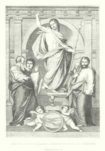 Fra Bartolommeo della Porta, Christus und die vier Evangelisten, Sammlung des Palazzo Pitti (Stich) von Italian School