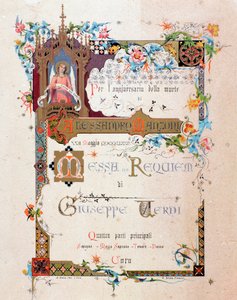 Frontispiz von Verdis Requiem, 1874