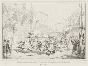 Turnier auf dem Markusplatz zur Rückeroberung von Candia von Italian School