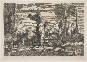 Gott erschafft die Tiere, um 1550 von Italian School