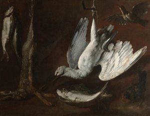 Hase, Löffler und Fisch, Mitte 1600er von Italian School
