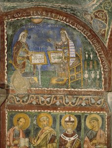 Hippokrates und Galen, Krypta der Kathedrale von Anagni von Italian School