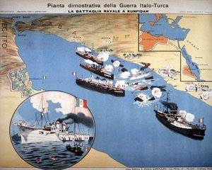Italienisch-Türkischer Krieg: Seeschlacht bei Kufindah nahe dem Roten Meer von Italian School