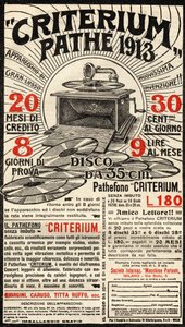 Italienische Werbung für das Criterium-Grammophon der Marke Pathé von Italian School