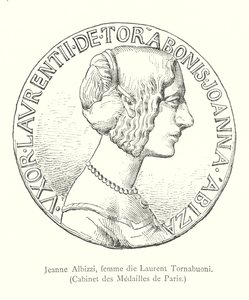 Jeanne Albizzi, Frau von Laurent Tornabuoni, Kabinett der Medaillen von Paris (Gravur)