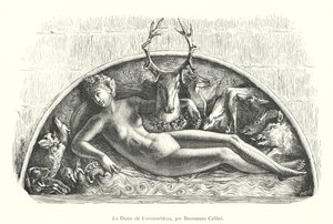 Diana von Fontainebleau, von Benvenuto Cellini (Gravur) von Italian School