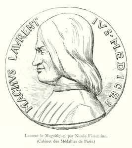 Lorenzo der Prächtige, von Nicolo Fiorentino, Kabinett der Medaillen von Paris (Gravur)