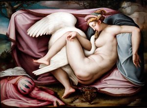 Leda und der Schwan. Römischer Maler 1550. Genua. Italien.