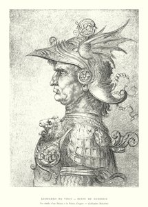 Leonardo da Vinci, Büste eines Kriegers, Faksimile einer Silberstiftzeichnung, Sammlung Malcolm