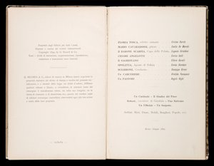 Libretto della Tosca von Giacomo Puccini, Edition Ricordi, Italien von Italian School