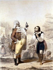 Luigi Lablache und Mario di Candia in einer Szene aus der Oper Der Liebestrank